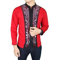 Gudang Fashion - Baju Koko Pria Muslim Lengan Panjang - Merah