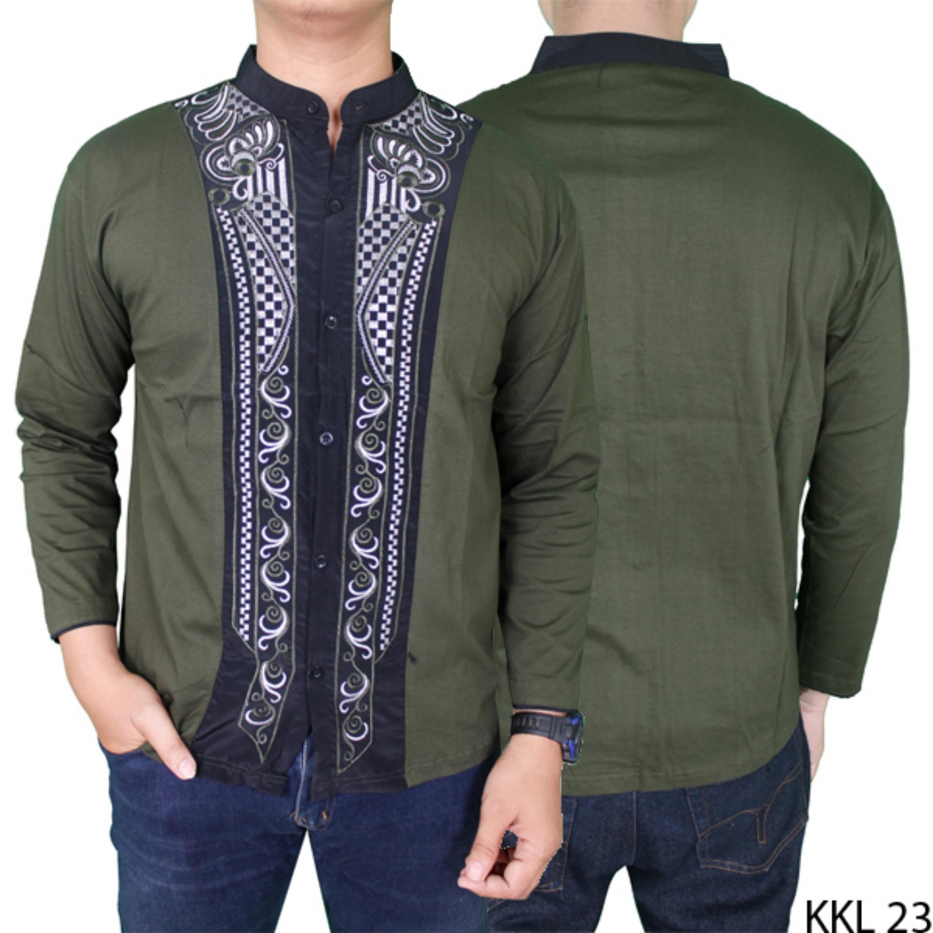 Gudang Fashion - Baju Koko Terbaru Lengan Panjang - Hijau Lumut