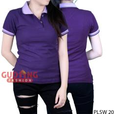 Gudang Fashion - Baju Polo Shirt Pendek Wanita - Ungu Tua