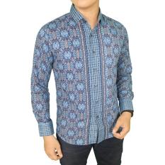 Gudang Fashion - Batik Casual Slim Modis - Biru