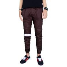 Gudang Fashion - Celana Joggers Strip Panjang Naruto - Coklat Tua