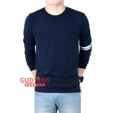 Gudang Fashion - Kaos Lengan Panjang Berkaret - Dongker