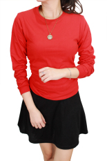 Gudang Fashion - Kaos Polos Panjang O-Neck - Merah