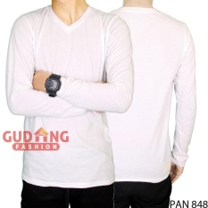 Gudang Fashion - Kaos Pria Lengan Panjang Distro - Putih