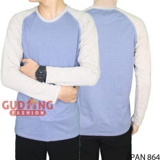 Gudang Fashion - Kaos Pria Lengan Panjang Kasual - Biru Muda