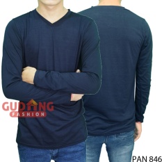 Gudang Fashion - Kaos Pria Lengan Panjang Modis - Dongker