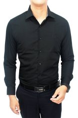 Gudang Fashion - Kemeja Kerja Formal Pria Lengan Panjang - Hitam