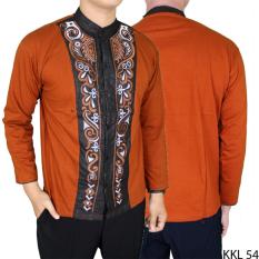 Gudang Fashion - Kemeja Koko Panjang Elegan - Coklat Muda