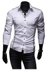Gudang Fashion - Kemeja Slim Fit Model Korea - Putih