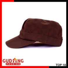 Gudang Fashion - Military Cap Topi Polos Komando - Coklat Tua