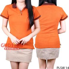 Gudang Fashion - Polo Shirt Wanita Lengan Pendek Terbaru - Merah Bata