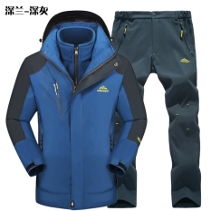 Jaket Sepaket Baju Celana Pasangan (Pria Denim Biru-Abu-abu Gelap) (Pria Denim Biru-Abu-abu Gelap)