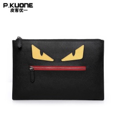 Tamu Kulit Kulit Yang Sangat Bagus Amplop Wraps Seorang Pria Clutch Wanita Han Ban Xiao's Monster Tangan Pegang untuk Bungkus Big Kapasitas Saat Ini untuk Menjepit Pack-Intl