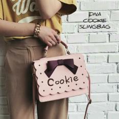 GW Tas Selempang Motif Pita Lucu Pink/Tas wanita keren/Tas wanita lucu/Tas selempang pita