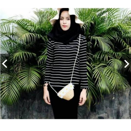 Hana Fashion * kaos salur stevia panjang *