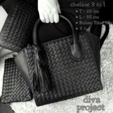Handbag anyam sintetis / Tas Wanita Murah / Tas 3in1