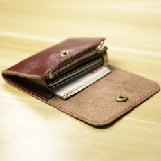 Handicraft leather mini small change wraps men and women type leather to revive old customs coin to wrap card to wrap zipper small purse tide - intl