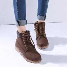 Menggantung Hang-qiao Fashion Wanita Pergelangan Kesemek Martin Sepatu Botnya Tempur Militer Coklat