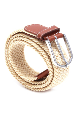 Hang-qiao Pria Elastis Woven Belt (Brown)