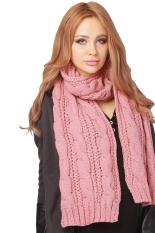Hang-qiao Wanita Syal Musim Dingin Hangat Knit Cowl Bungkus Selendang Pink-Intl