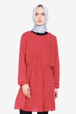 Hanna Hijab Women Clothing Dresses Wanita Pakaian Dresses Red Merah Diskon discount murah bazaar baju celana fashion brand branded