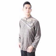Hansen & Lisa Baju Koko Lengan Panjang Aplikasi Batik Ornament - Coklat Muda