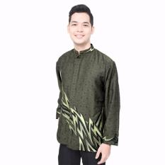 Hansen & Lisa Baju Koko Lengan Panjang Bordir Dragontail - Hijau
