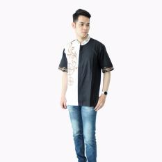 Hansen & Lisa Baju Koko Lengan Pendek Kombinasi Blackjack - Hitam