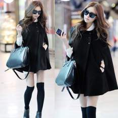 Happycat Wanita Korea Menawan Musim Dingin Jubah Kasual Mantel Cape Poncho Wol Jaket Hangat Baru Topdream ()-Intl
