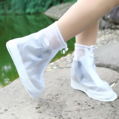 (HAPPY) Penutup Sepatu Tahan Air Hujan Yang Dapat Dihidupkan Kembali Salju Boots Wear-resistant Slip-Tahan Overshoes PENUTUP untuk Pria & Wanita Warna: Putih-Intl