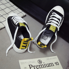 Harajuku Musim Semi atau Musim Panas Kanvas Sepatu Sepatu Kets Putih (Hitam)