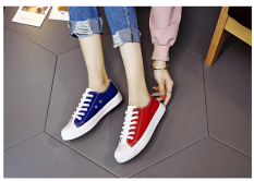 Harajuku Perempuan Baru Siswa Kets Putih Sepatu Kanvas (Merah And Biru Mantra Warna)