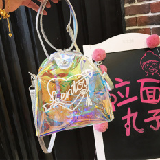 Harajuku Ramen Bakso Reflektif Laser Imut Bahu Tas (Transparan)