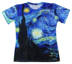 Harajuku T-kemeja Pria/Wanita Vincent Van Gogh Oil Painting Starry Night Print 3D T Shirt Unisex Casual Pendek- Lengan S-5XL-Intl