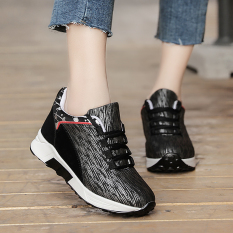 Harajuku Wanita Baru Sepatu Angsa Emas Kasual Sepatu Sneakers Kets Putih (1801 Hitam)