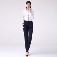 Celana Harem Kaki Kerja Nona Pensil Celana Panjang Pants Hitam Jas (Biru Tua) Baju Wanita Celana Wanita