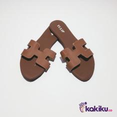 Harga Promo !! Sandal / Sendal Tulip Teplek H MA07 Brown / Sandal Flat Murah Ter-MURAH