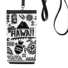 Kepulauan Hawaii Merayakan Siluet Amerika Faux Kulit Smartphone Menggantung Dompet Hitam Ponsel Dompet Hadiah-Intl