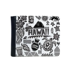 Kepulauan Hawaii Merayakan Siluet Amerika Flip Bifold Faux Kulit Dompet Multi-Fungsi Kartu Dompet Hadiah-Intl