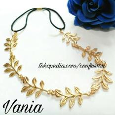 Headpiece Gold Flower Leaves Headband Hijab
