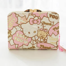 Hello Kitty Hello Kitty Jepang Dan Korea Selatan Laris Wanita Dompet Ayat Pendek Gesper Dompet (KT Beruang Kecil Kotak Dialog Ayat Pendek)