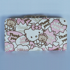 Hello Kitty Hello Kitty Jepang Dan Korea Selatan Laris Wanita Dompet Ayat Pendek Gesper Dompet (KT Beruang Kecil Kotak Dialog Bagian Panjang)