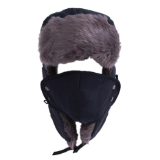 HengSong Masker Topi Topi Musim Dingin Wol Tahan Terhadap Udara Agar Tetap Hangat (Biru Laut)