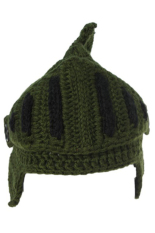 Laki-laki Perempuan Tangan-Knit Beanie Roman Knight Hat Masker Cap Tentara Hijau-Intl Hengsong
