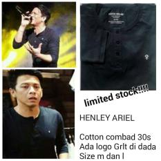 Henley Ariel Noah Hitam T-Shirt GRLT Ariel / Kaos Baju Greenlight - Kjigko