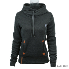 Hequ Fashion Wanita Casual Hooded Sweatershirt Top Solid Color Baru Kantong Girl Hoodies DarkGrey-Intl