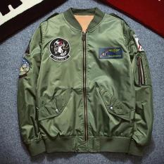 Hequ Nasa bomber Jacket men Women Pilot MA1 man Coat winter hombre Jaqueta Flight Air Force Baseball Army Green - intl