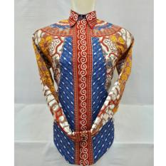 hersa/kemeja batik lengan panjang kombinasi tulis/kemeja batik pria