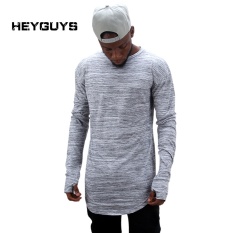 HEYGUYS 2017 Extend Hip Hop Street T-shirt Wholesale Fashion Brand T Kemeja Pria Musim Panas Lengan Panjang Panjang Oversize Desain Memegang Tangan -Intl