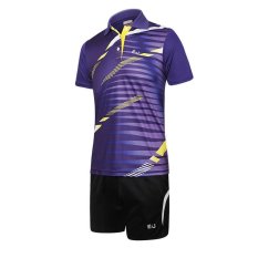 Kualitas Tinggi dan Bocah Laki-laki Lapangan Badminton dan Tenis Meja Olahraga T-shirt dan Celana dengan Bang Bang Pendek Seragam Ditetapkan-ungu (501 M)